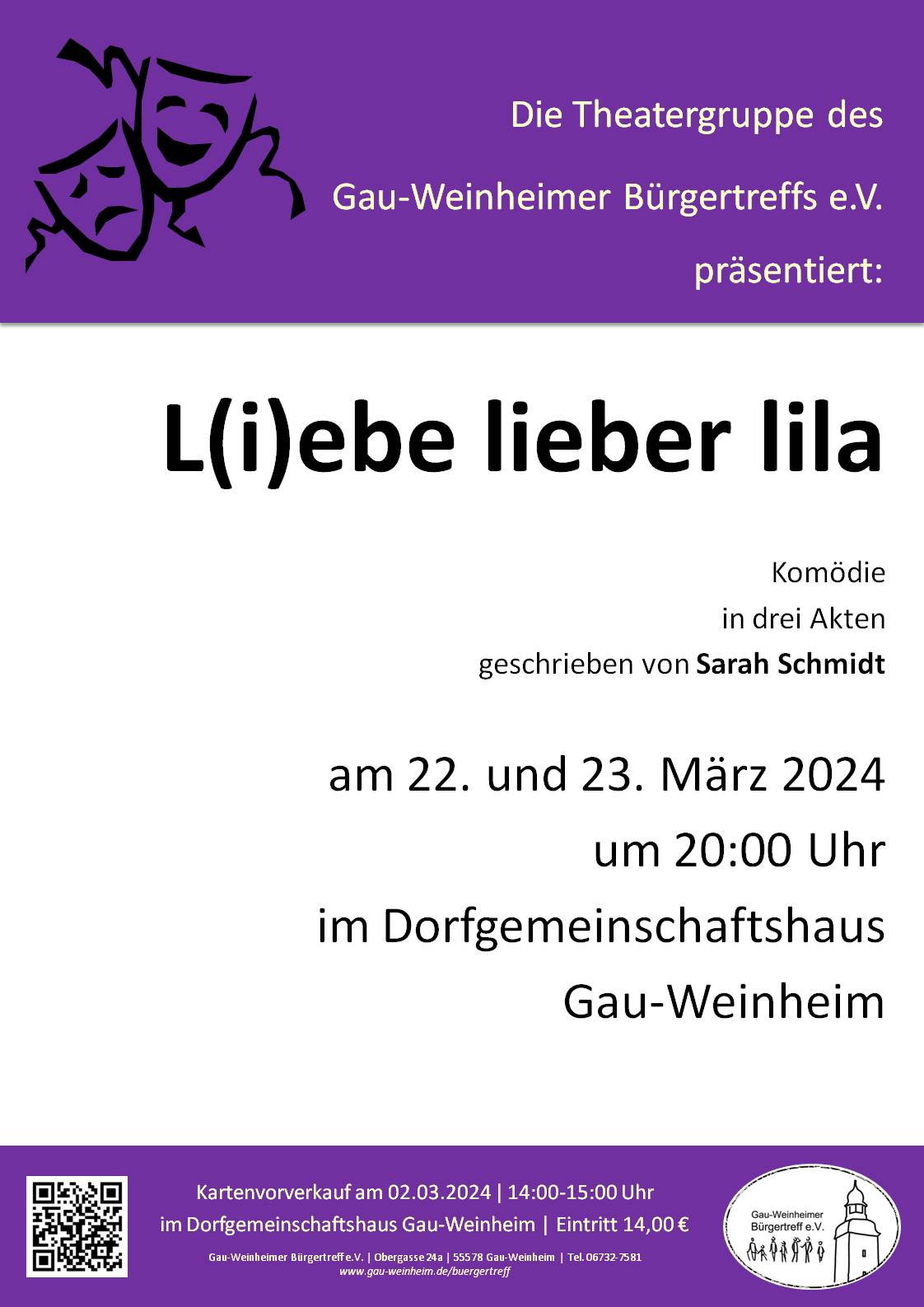 Theater Bürgertreff 22. und 23. März 2024