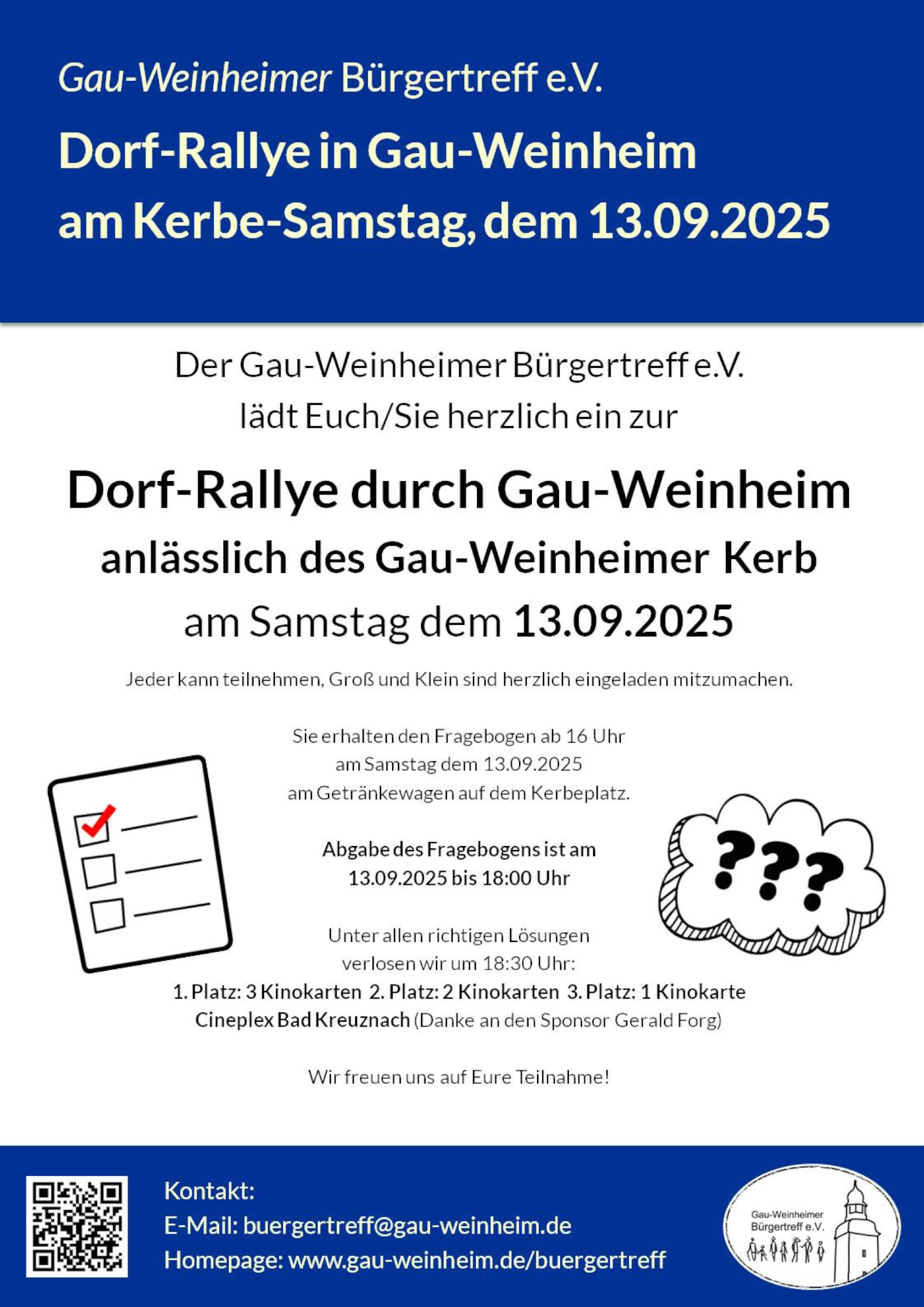Dorf-Ralley - Gau-Weinheimer Bürgertreff e.V. - 13.09.2025 Dorf-Ralley - Gau-Weinheimer Bürgertreff e.V. - 13.09.2025