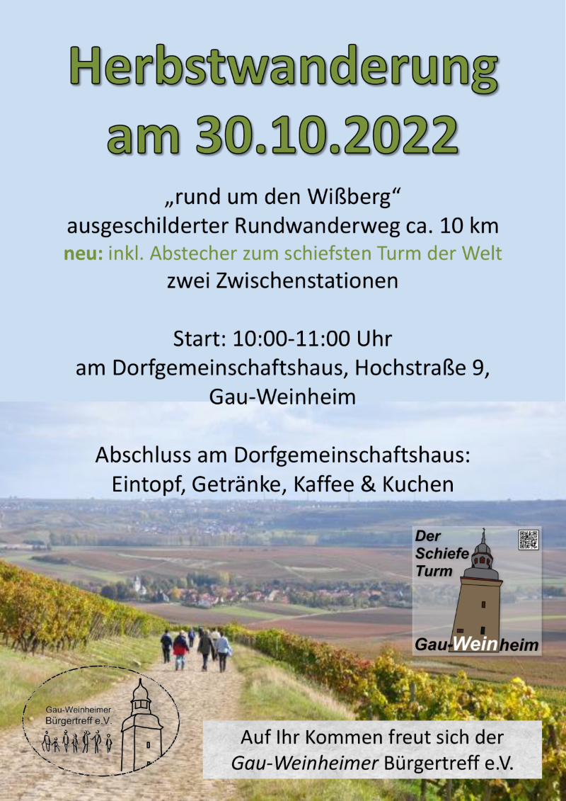 Herbstwanderung 2022 - Gau-Weinheimer Bürgertreff e.V.