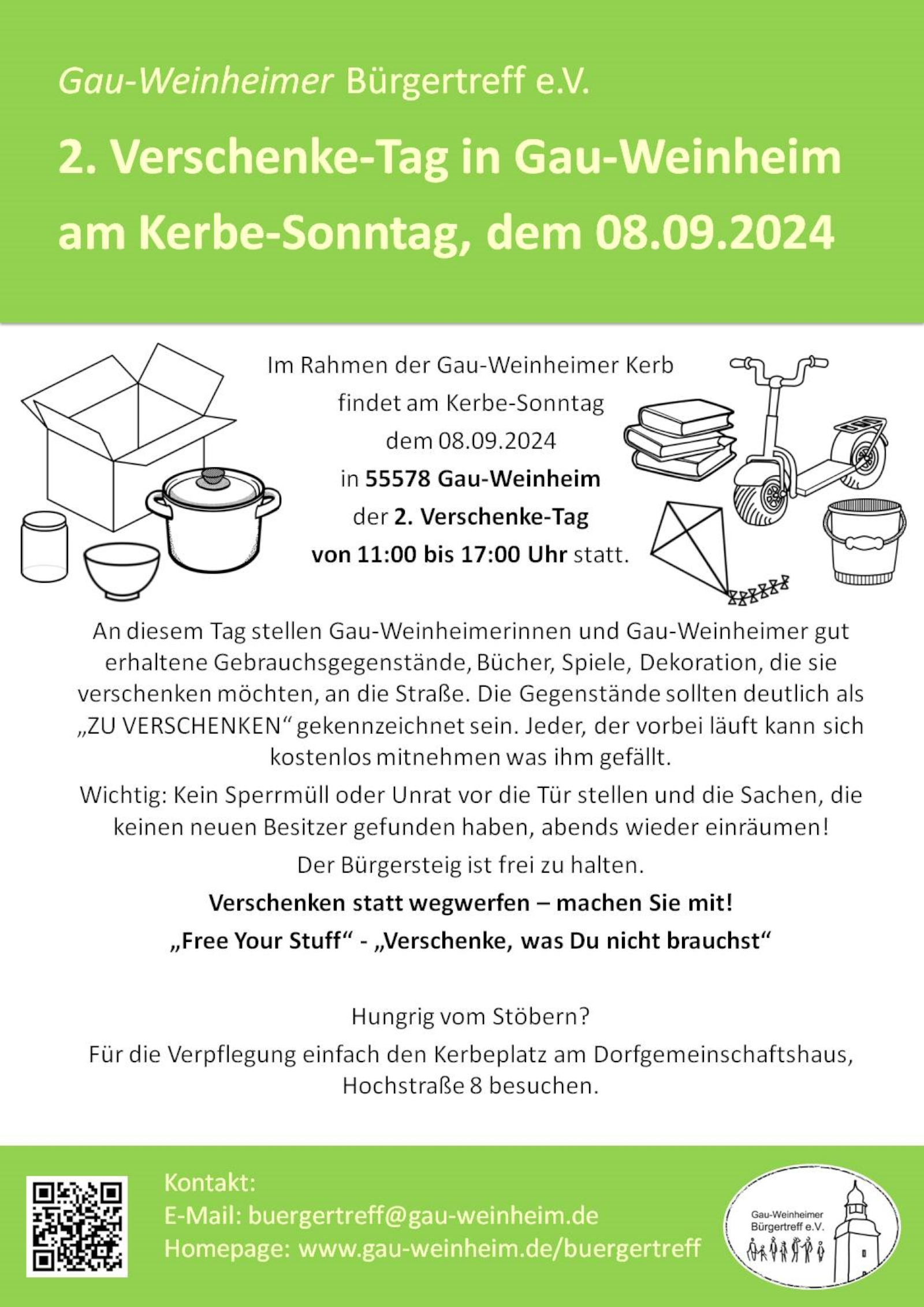 2. Verschenke-Tag in Gau-Weinheim am Kerbe-Sonntag 08.09.2024