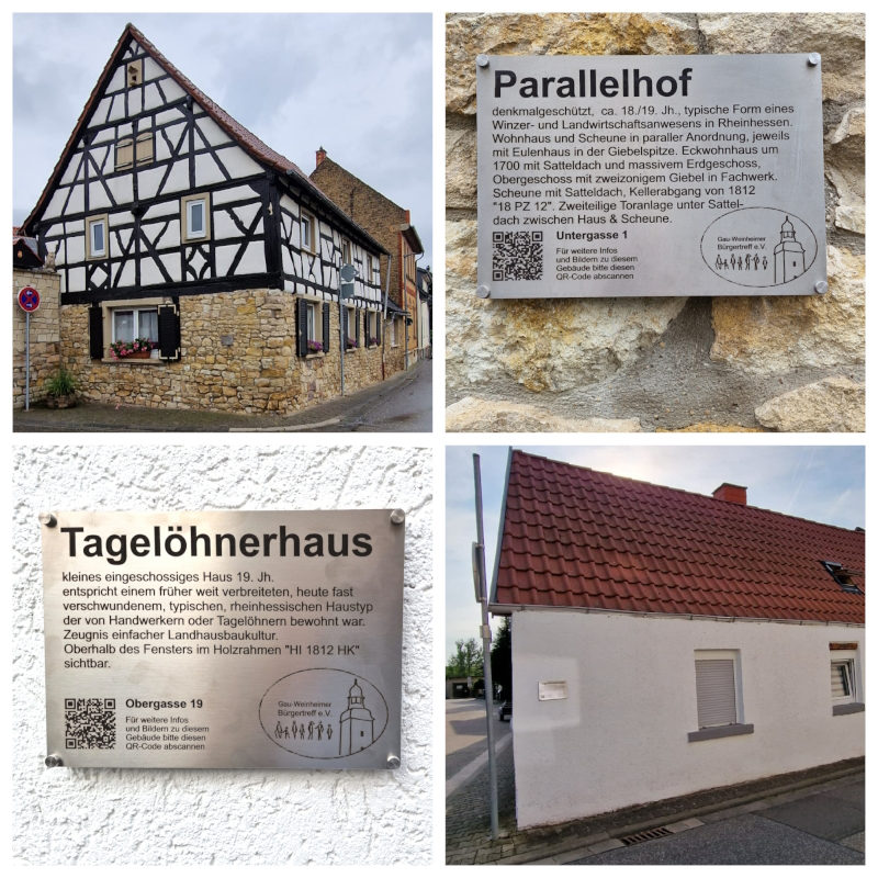 2025 gespendete und montierte Schilder am historischen Weg Gau-Weinheim