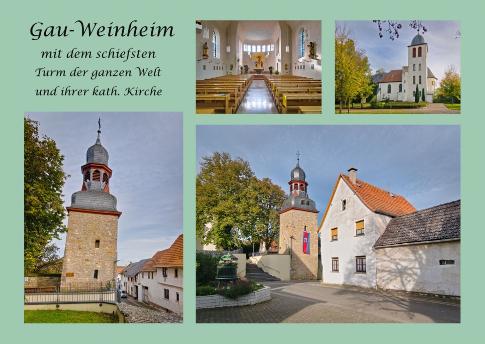 Postkarte - Historische Ortsbefestigung - Gau-Weinheim